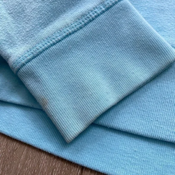 Vintage Y2K 00’s 08’ PINK Victoria's Secret Light Blue Peace Sign Zip Up Hoodie - Picture 9 of 16